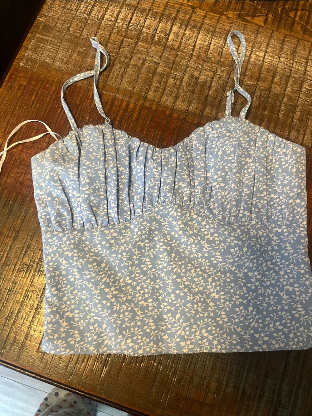 Princess Polly Light Blue Floral Bustier Cami with Adjustable Straps